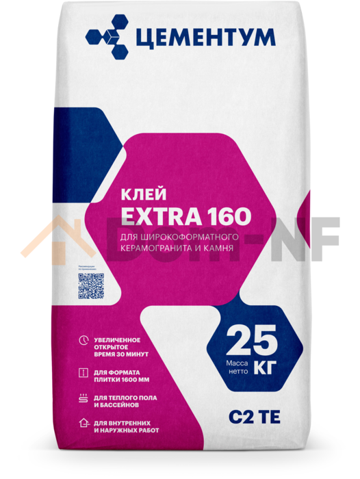 Клей для керамогранита и камня EXTRA 160  (С2 TE) Цементум (25 кг)