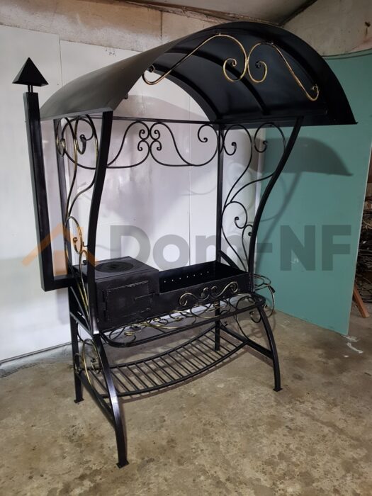 Мангал кованый большой. С плитой (мк007)